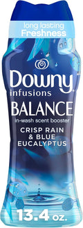 Downy Infusions In-Wash Laundry Scent Booster Beads, BALANCE, Crisp Rain and Blue Eucalyptus, 13.4 oz