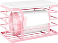 Small Grocery Bag Holder,Wall Mount Trash Bag Holder Dispenser with Bamboo Top,Suitable for Garbage Bags of 100 Rolls under 13 Gallons,Pink