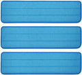 3 Pack Microfiber Pad Universal Commercial 17-18 Inch Head- Heavy Duty - Wet & Dry Commercial Cleaning Refills Reusable Mop Refills Fit for Most Microfiber Flat Mop System
