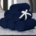 Wash Cloths for Your Face (13"x13") - 100% Cotton | Lightweight | Thick | Quick Dry | Soft | Absorbent, Hand Towels 6 Pack, Wash Cloths for Bathroom & Showering, Towel Gift Set, Navy Blue