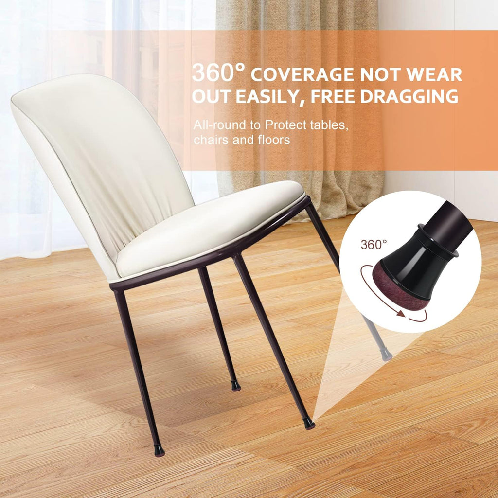 YOZON Small Chair Leg Floor Protectors for Hardwood Floors 32 Pack Felt Furniture Pads Silicone Caps Anti-Scratch Reduce Noise Black Round Small Fit 1/2" to 3/4" (14-19mm)