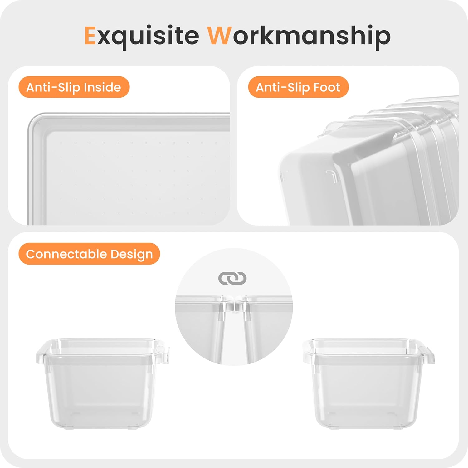 A-LuGei 【Military Grade】 Drawer Organizer, 【𝟱𝗦𝗶𝘇𝗲】 Clear Makeup organizer, 【Holds 177 Items】 Bathroom Organizers and Storage, Plastic Desk Organizer Divider, Organizer Bins for Office Vanity