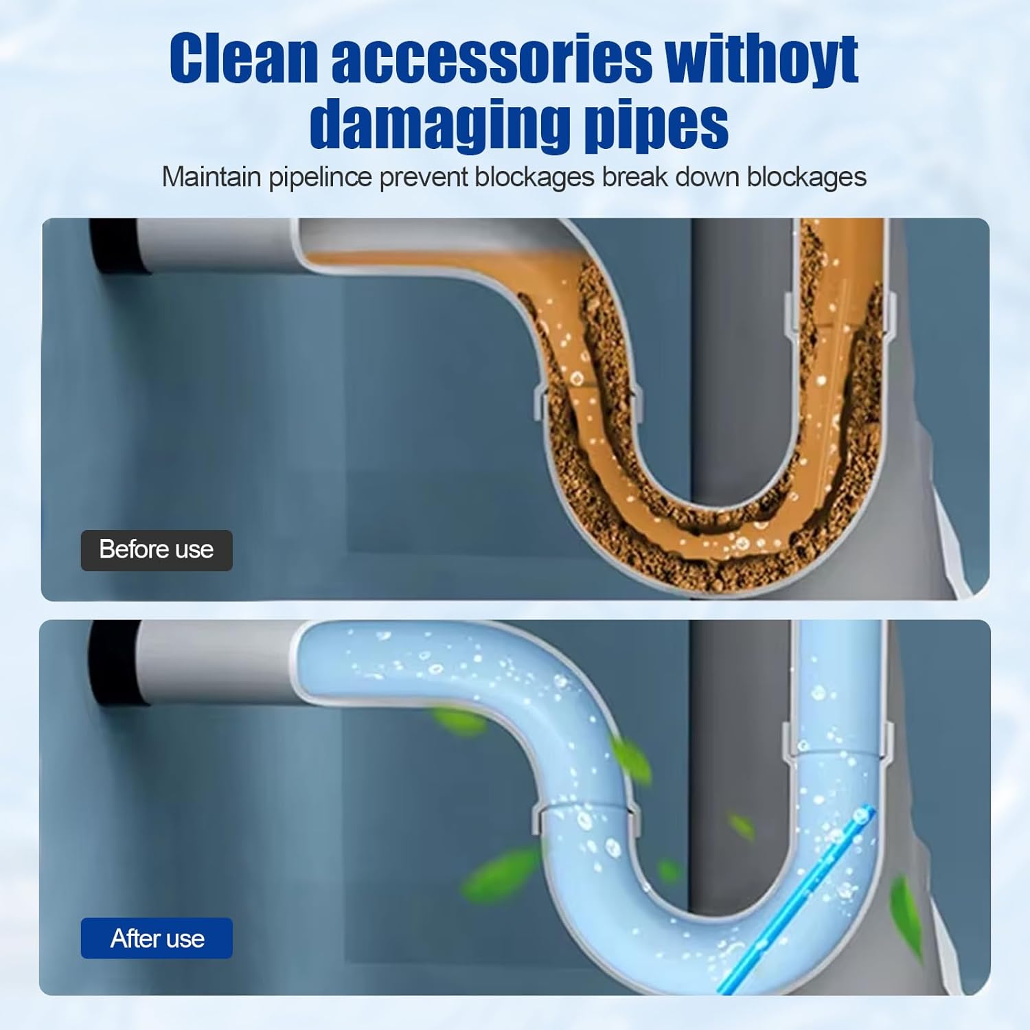 Pipeline Dredging Agent, Drain Clog Remover, Powerful Unclog Sink Drain Cleaner, for Kitchen Bathroom Sinks, Tubs Pipe Cleaning Tool (1PCS)