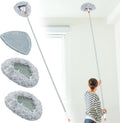 Wall Cleaner Mop with 82" Long Handled Baseboard Cleaner Tool with 3 Replacement Pads Ceiling Duster Tool for Walls Window, Floor, Ceiling, Baseboard