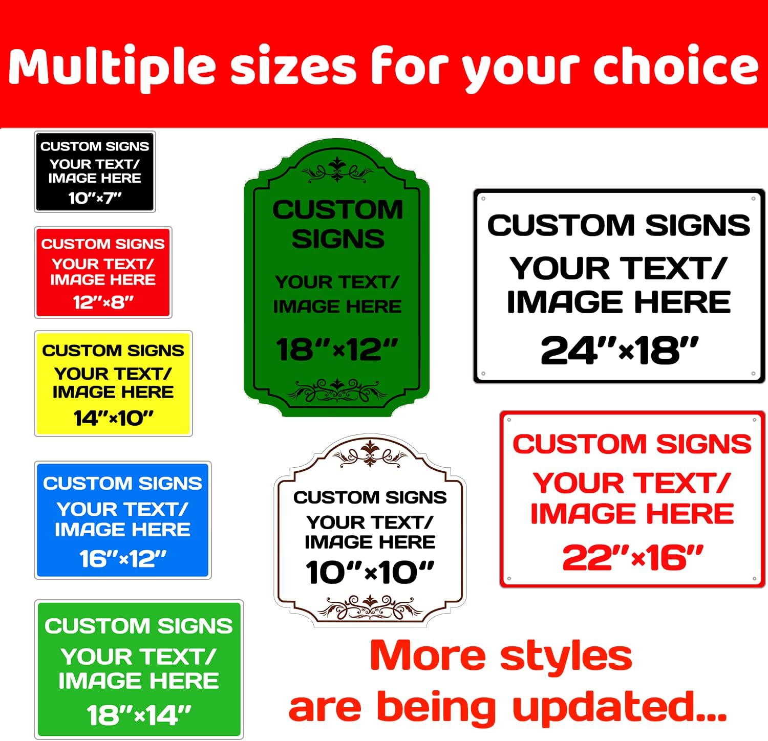 Personalized Aluminum Metal Signs - Weatherproof, Custom Text & Picture, Multiple Sizes - Hazard, Garden, Custom Door & Business Signs