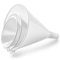 Zulay Kitchen 3-Piece Plastic Funnel Set - Large, Medium, and Small Kitchen Funnels Pouring Spout - for Filling Bottles Water Liquid, Protein Powder, Food Grade Cooking, Drink, Paint, Lotion, Kids