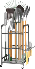 EVERHANGER Garden Tool Organizer and Storage, Yard Tool Stand Garage Tool Organization, Yard Tool Racks for Indoor/Outdoor Use
