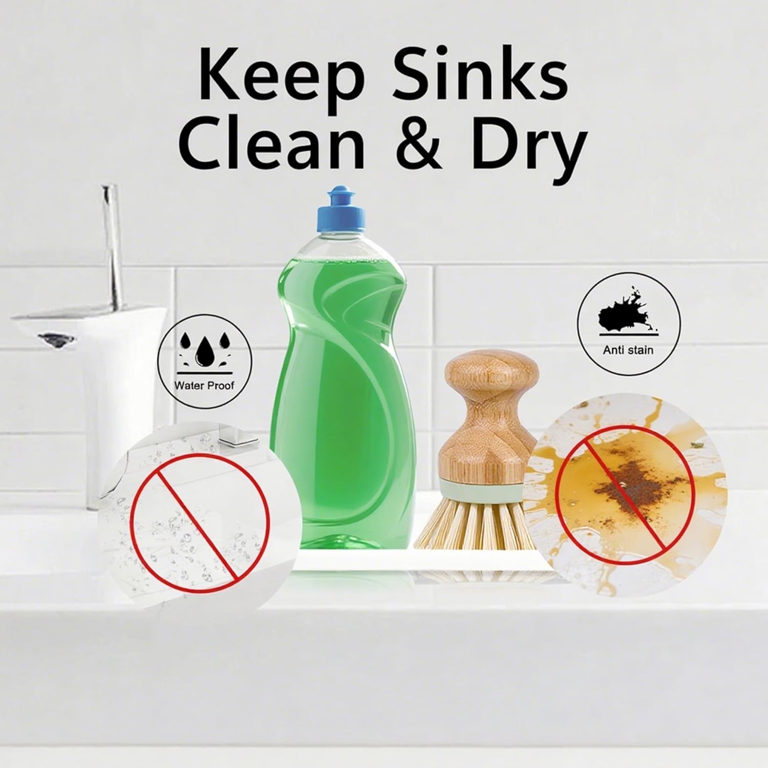 Mofason Silicone Sponge Holder, Tray for Soap and Sponge, Kitchen Sink Tray, Accessories to Help You Clean Kitchen Sink Sponge Rack（White, 2 Pack）