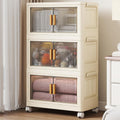 3 Tier Stackable Plastic Storage Bins with Lids 28QT, Collapsible Closet Organizers and Storage with Wheels for Living Room,Office,Dorm