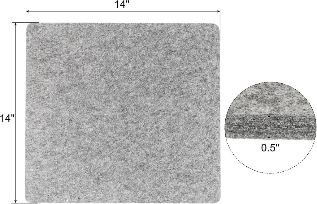 PATIKIL Wool Pressing Mat, 14" x 14" Wool Ironing Pad Blanket 0.5" Thickened Heat Resistant Quilting Ironing Pad for Quilters Sewing Craft, Grey