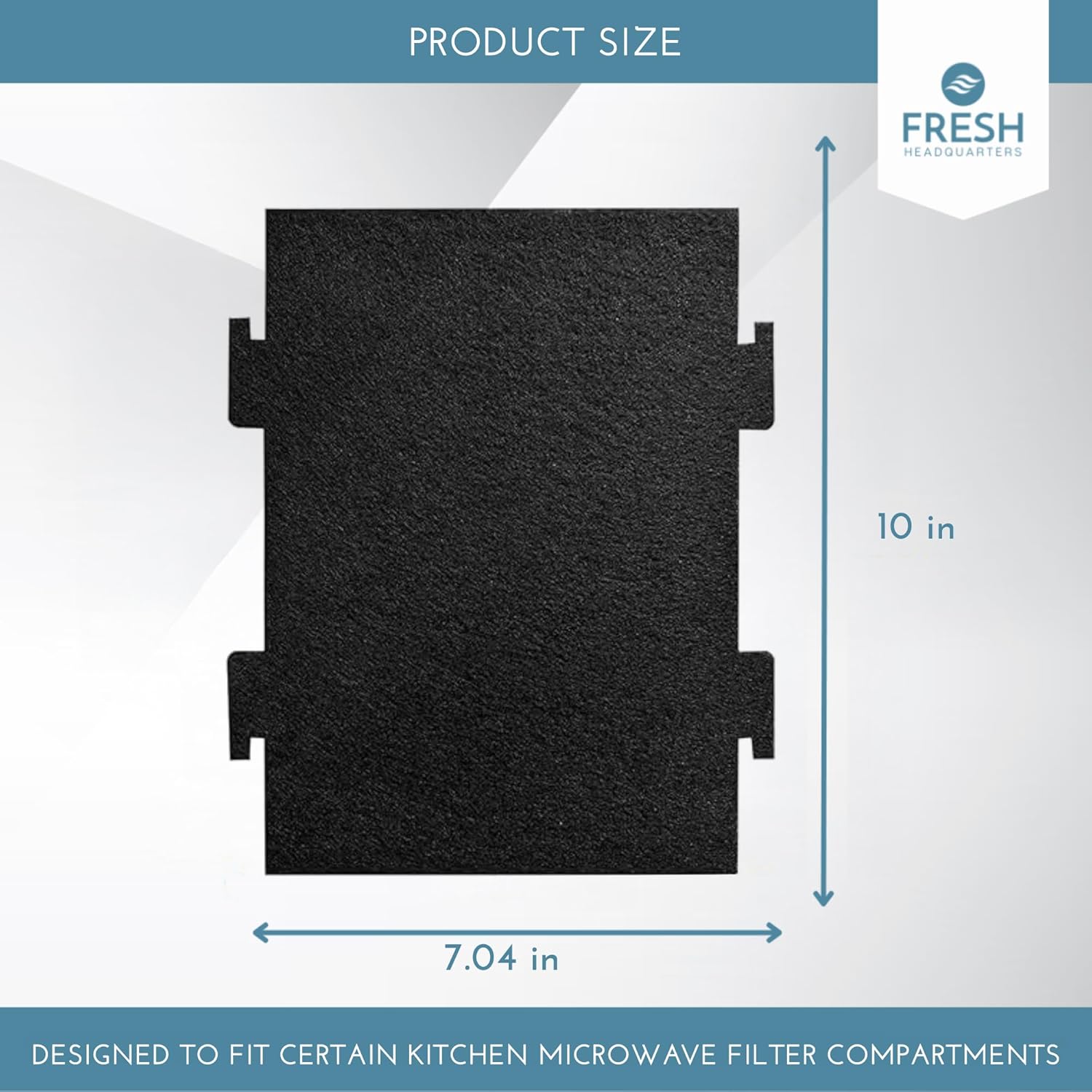 2-Pack Notched Activated Carbon Charcoal Microwave Hood Filters - 9.75" x 7.25" Microwave Hood Filters - Compatible with Whirlpool OTR Models and KitchenAid Models, Made in USA