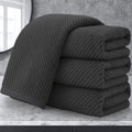 VOOVA & MOVAS Gray Hand Towels for Bathroom, Large 18" x 28" - 100% Cotton | Thick | Quick Dry | Lightweight | Absorbent | Soft, Hand Towels Set of 4, Bathroom Essentials, Dark Grey