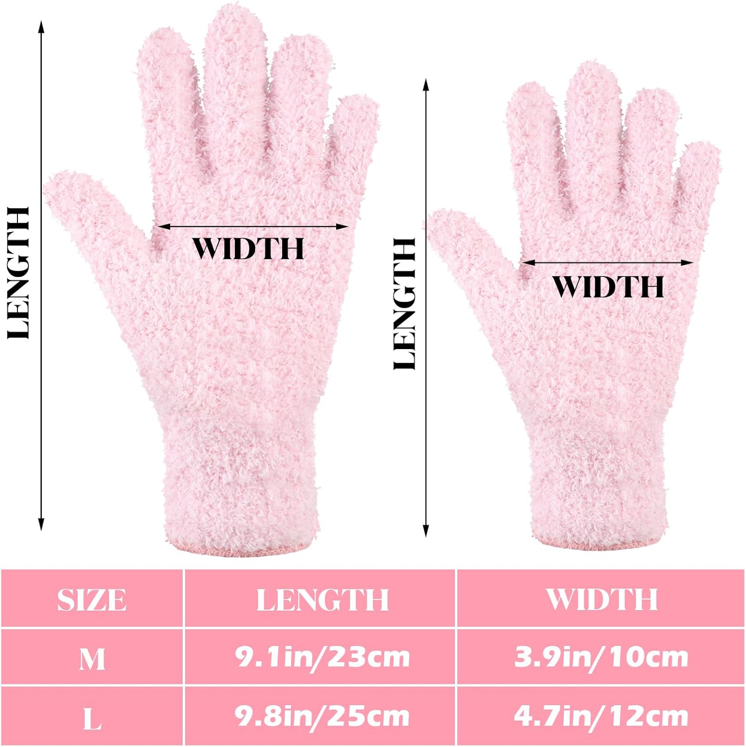 Bencailor 6 Pairs Microfiber Dusting Gloves, Dusting Cleaning Gloves Microfiber Gloves for Plants House Blinds Car Dust Mitt (Fresh Color,Large)