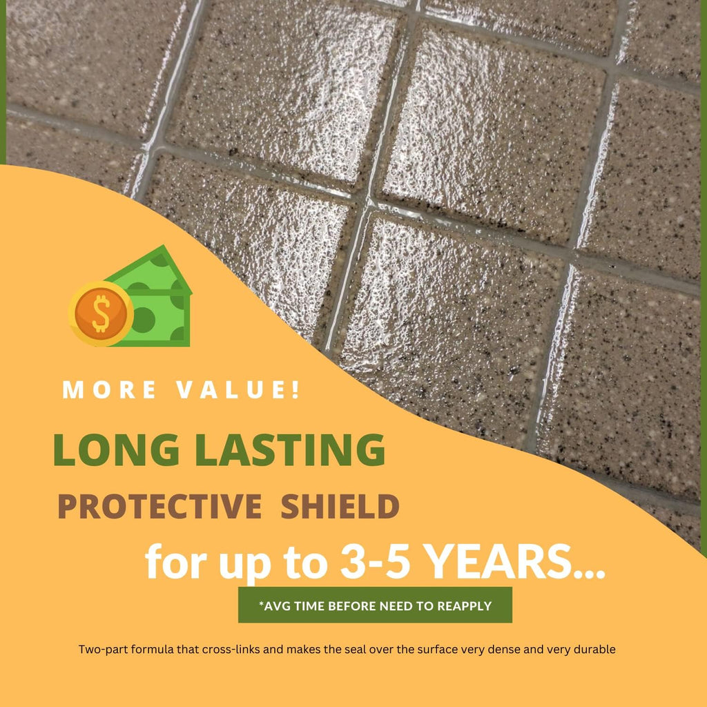 CoverTec GlazeGuard Matte Natural Look Ceramic, Porcelain Tile Grout Sealer, Flat Finish, 2 Part Kit, 0.75 Gal