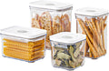 VAKUEN Premium Airtight Food Storage Containers 4-piece/Set, BPA Free, 100% Leak Proof, Keep food fresh up to 5 times longer than non-vacuum storage