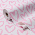 Heart Drawer Liner for Cabinets 16IN x 10FT,Shelf Liner Non-Adhesive and Strong Non-Slip Cabinet Drawer Liners for Kitchen,Table,Bookshelves,Waterproof Cupboard Liners,Pink