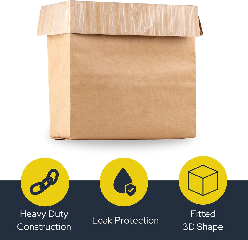Trash Compactor Bags for Kitchen (12-Pack), 25% Thicker Kraft Paper Compactor Bags with Leak-Proof Liner & Sticker Seals