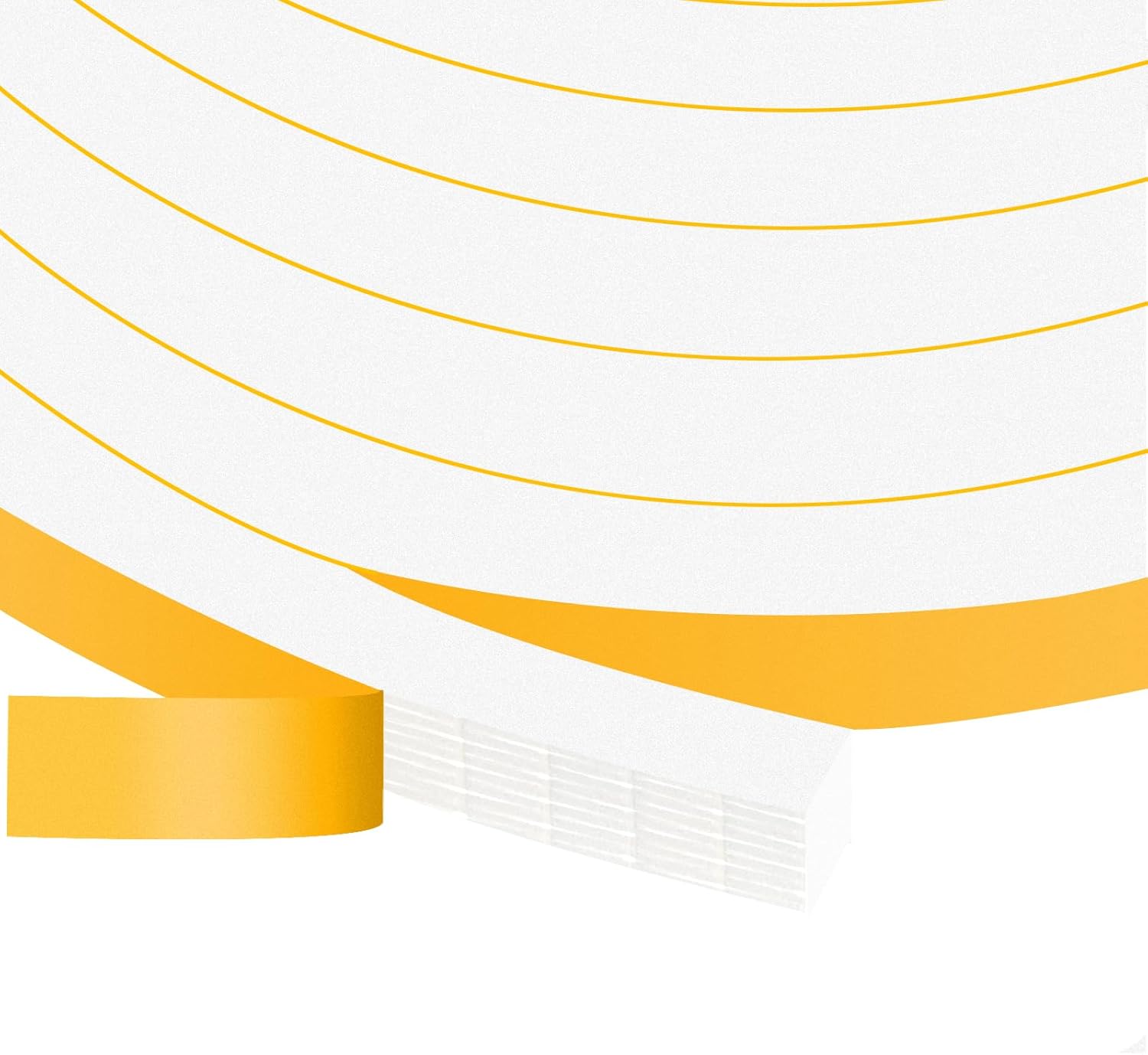 Strong Adhesive Insulation Tape, Door Weather Stripping Door Seal for Doors Windows Insulation,SoundProof Weatherproof Foam Weather Stripping, AC Seal Strip, White (1/2 in x 3/8 in x 13Ft)