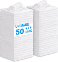 Shop Towel Rags, 50 Pack Reusable Shop Rags Bulk Microfiber Cleaning Cloth Lint Free Cleaning Towels for Car Kitchen Automotive Bar Mechanic Restaurant Garage, 11.5"x 11.5", White