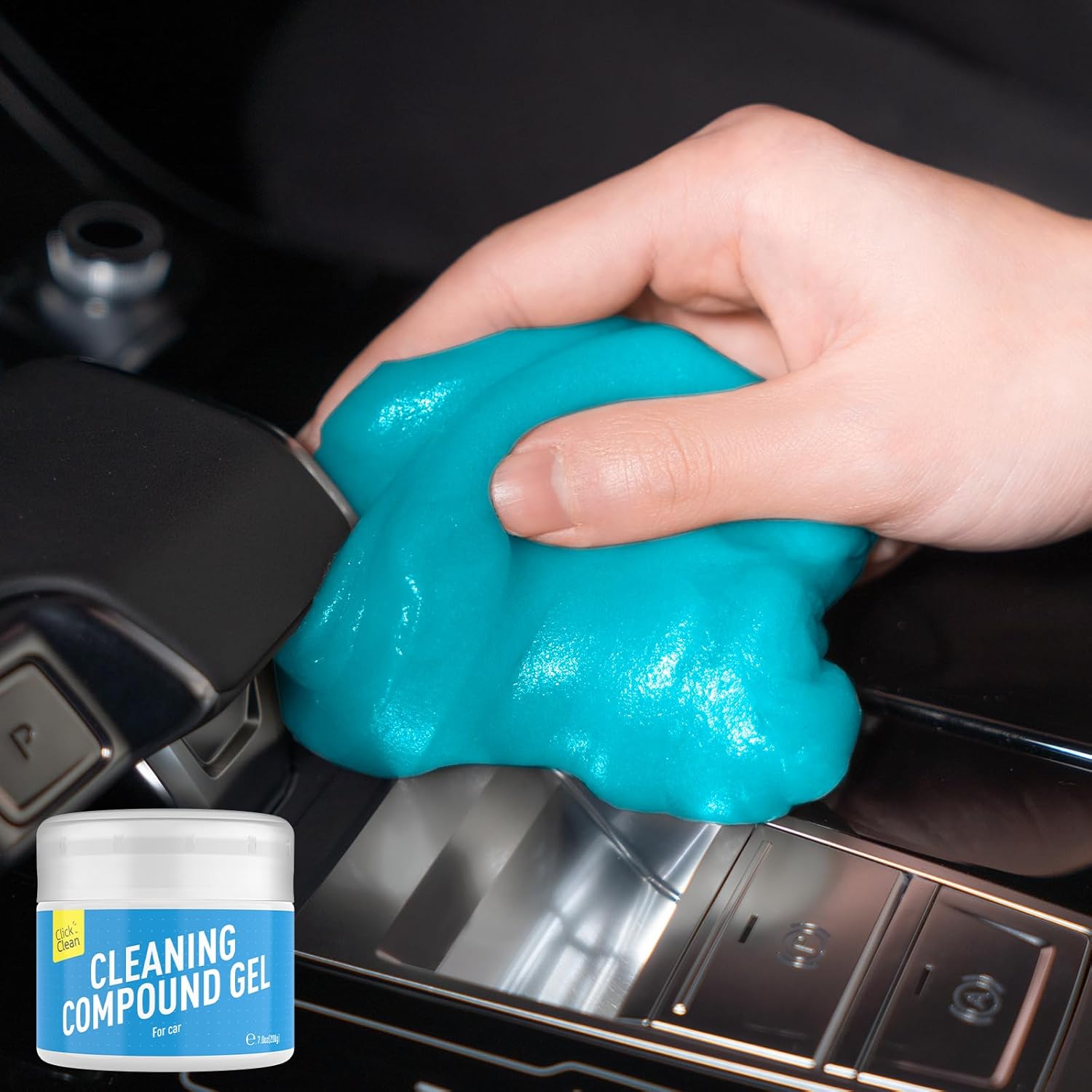 CLICK CLEAN Cleaning Gel for Car, 7oz Car Detailing Tools, Car Cleaning Putty Gel, Car Interior Cleaner Universal Dust Cleaner for Keyboard, Laptop, Car Air Vents (Bluebell)