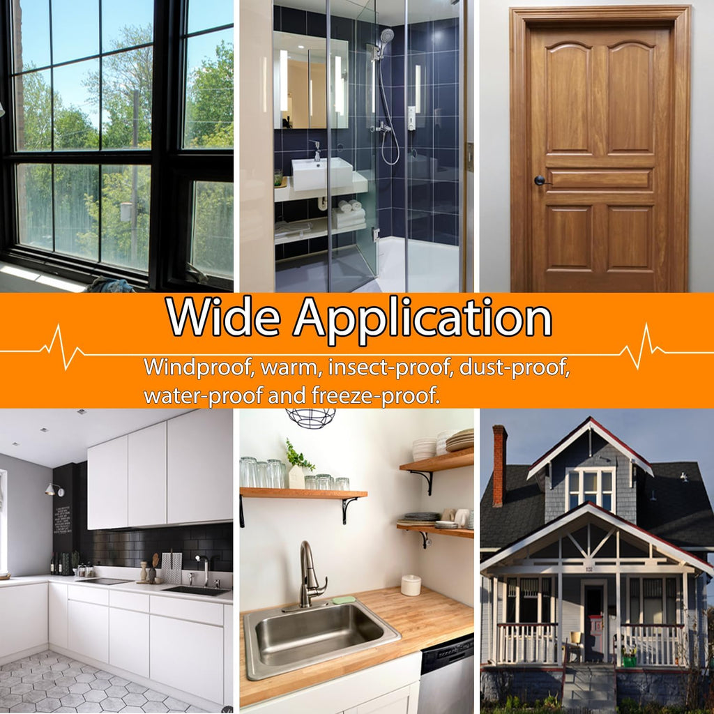 Window Insulation for Winter Weather Sealing Tape 2 Inch x 50 Yards Weather Stripping Residue Free Draft Isolation Sealing Film Tape for Doors Windows and Shower Glass Gaps Gray Color