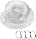 Hon&Guan 4" x 20' Dust Collection Hose, Flexible Clear Odorless PVC Dust Collector Hose with Carbon Steel Wire, Puncture Resistant Dust Hoses for Woodworking Dust Collecting System