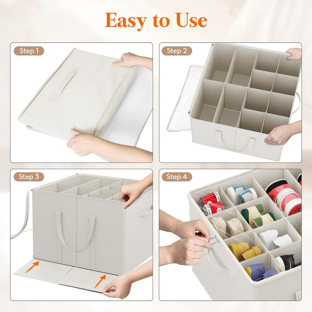 Lifewit Shoe Storage Organizer for Closet Fits 12-16 Pairs, Fabric Large Shoe Box Storage Container with Clear Cover, Foldable Bins Fit for Boots Heels Sneakers 17"(L) x 17"(W) x 12.5"(H) 2 Pack White