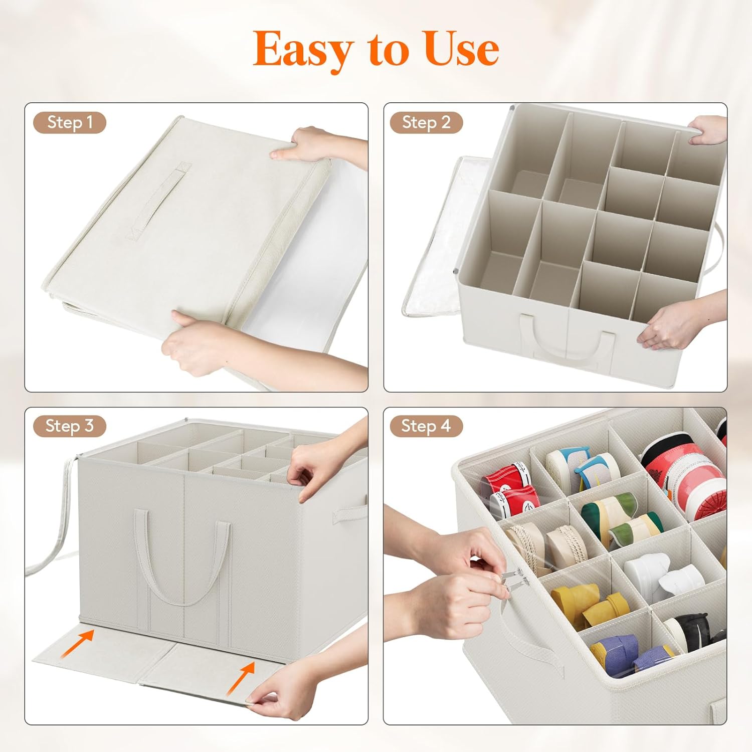Lifewit Shoe Storage Organizer for Closet Fits 12-16 Pairs, Fabric Large Shoe Box Storage Container with Clear Cover, Foldable Bins Fit for Boots Heels Sneakers 17"(L) x 17"(W) x 12.5"(H) 1 Pack White