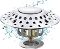 Tub Stopper Bathtub Drain Hair Catcher, 2 in 1 Bathtub Drain Stopper, Bathtub Stopper with Dual Filtration Design, Pop Up Bathtub Drain Plug for 1.4-1.9" Drain Hole