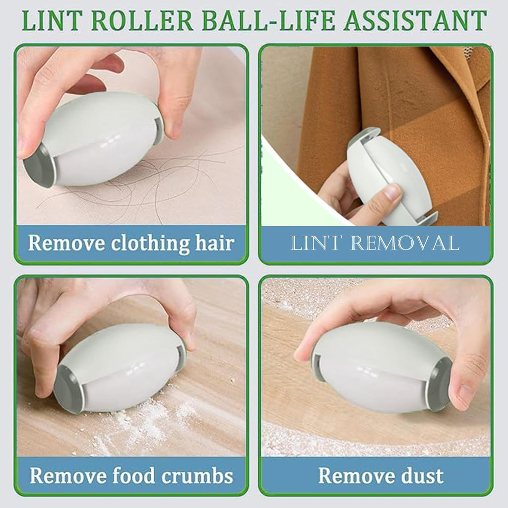Upgrade Reusable Lint Roller for Pet Hair, Portable Washable Sticky Rollers for Clothes, Super Sticky Home Travel Lint Roller Ball Remover Clothes Plush, Hair, Dust (White)