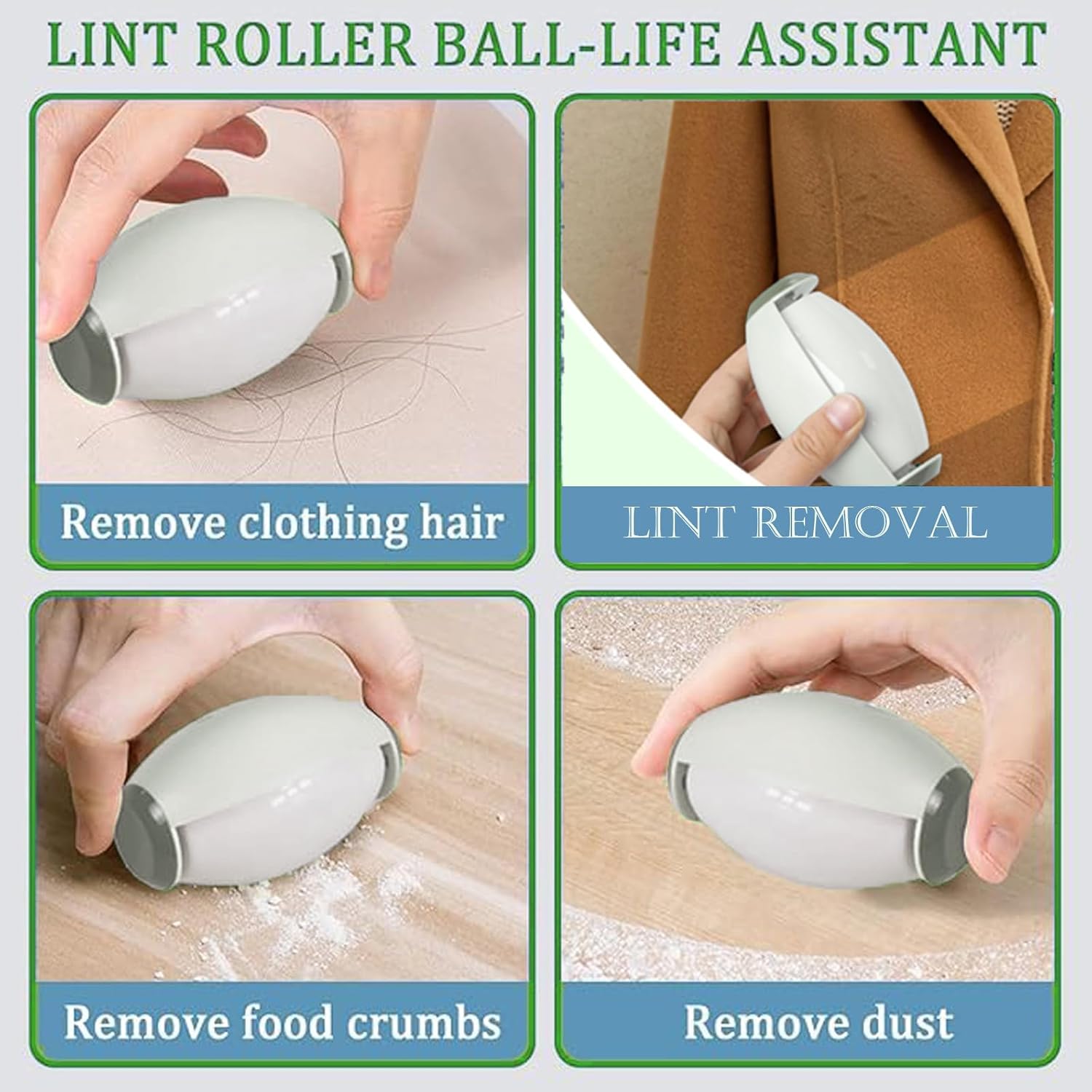 Upgrade Reusable Lint Roller for Pet Hair, Portable Washable Sticky Rollers for Clothes, Super Sticky Home Travel Lint Roller Ball Remover Clothes Plush, Hair, Dust (White)