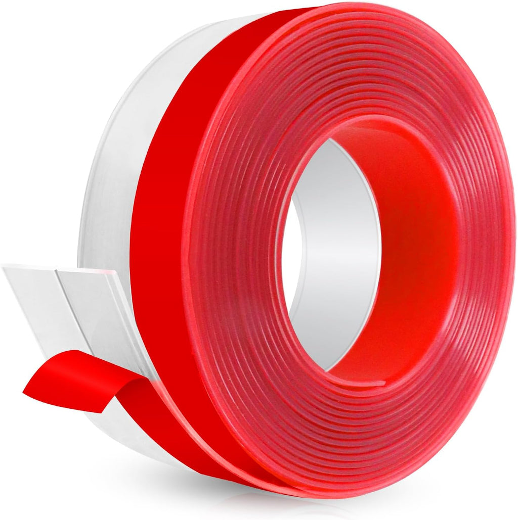 Weather Stripping Self Adhesive Door Draft Stopper Flexible Shower Door Bottom Seal Silicone Seal Strip for Sliding Glass Windows Side Gaps (Transparent, 2 Inch Wide x 20 Feet Long)