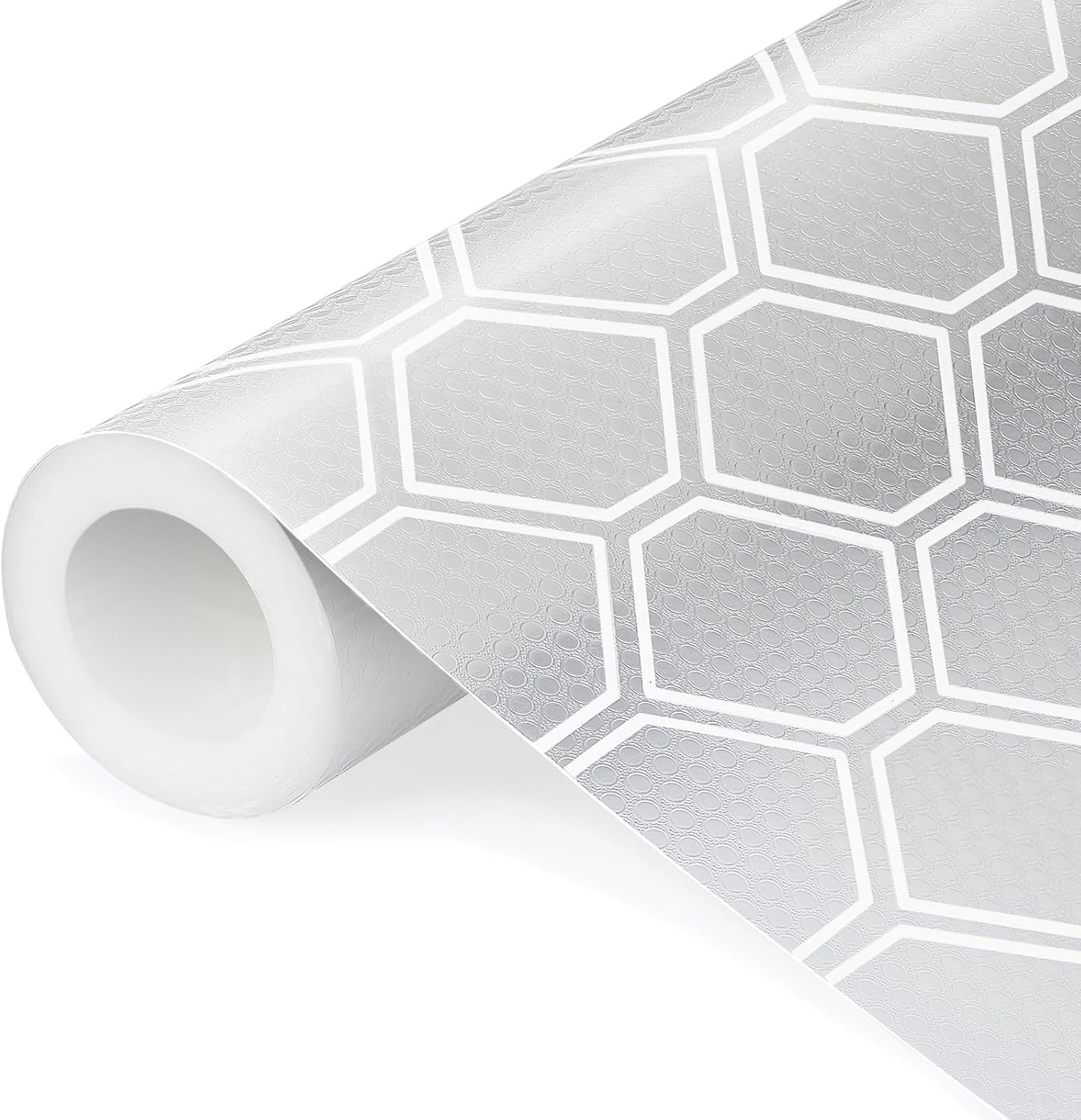 Shelf Liner, Refragerator Drawer Liners for Kitchen Cabinets, Waterproof Bathroom Sink Mat No Slip Cupboard Liners Non Adhesive Fridge Liner Roll - Clear 17.5"×197"