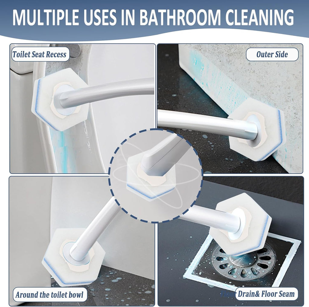 Disposable Toilet Bowl Wand Refills, Wand Replacement Head for Bathroom Deep Cleaning, Disposable Toilet Cleaner Refill Pads Compatible with Most Toilet Brushes(50 Packs)
