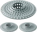 Shower Hair Drain Catcher, Silicone Bathtub Drain Hair Catcher Strainer, All-in-one Tub Hair Catcher Drain Protector for 1.48'' to 1.76'' Regular Drains, 3PCS/Greyish Blue