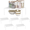 Medium(13 x 9.4 inch)White Cabinet Storage Shelf Rack Set of 6, Rustproof Metal Wire Kitchen Counter Organizers and Storage, Spice Organization for Cabinet, Plate, Dish, Pantry, Bathroom, Fridge
