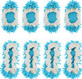 8 Pcs Mop Slippers Socks Floor Cleaning,Microfiber Shoe Covers dust Washable Reusable for Woman Man House Kitchen (Blue)