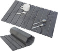 Stone Drying Mat for Kitchen Counter 24"×16" ,Large Dish Drying Mat with Drainage Grooves, Non-Slip Silicone Drying Mat, Absorbent Counter Protector for Dishes, Utensils