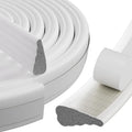 2Pcs×196" Wedge Weather Stripping Door Seal Strip for Door Frame & Window,Self Adhesive Window Insulation Draft Stopper Seal for Winter,Gray Foam Door Gap Filler for Soundproofing Light Blocker,White