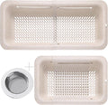 LASSHSWA Collapsible Colander and Strainer for Kitchen, Over the Sink Strainer Basket for Kitchen, Fruit Pasta Food Strainer Expandable Plastic Colander with A Sink Drain Strainer Stainless Steel