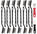 48 Pcs Mini Stainless Steel Wire Brush Set, Wire Scratch Brush with Curved Handle, Cleaning Weld Slag and Rust
