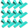 HOUSE AGAIN Chip Clips, 12 Pack Stainless Steel Chip Bag Clips Covered with Silicone, NO More Sharp Edges, Bag Clip for Food Packages, Heavy Duty for Kitchen and Office, Green