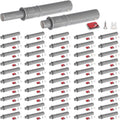Lounsweer 50 Pack Magnetic Push Latches for Cabinet Door 2.87 Inches Short Push to Open Cabinet Hardware Pop up Lock Magnetic Latch for Closet Cupboard Wine Rack Dresser Drawer Sliding Door(Grey)