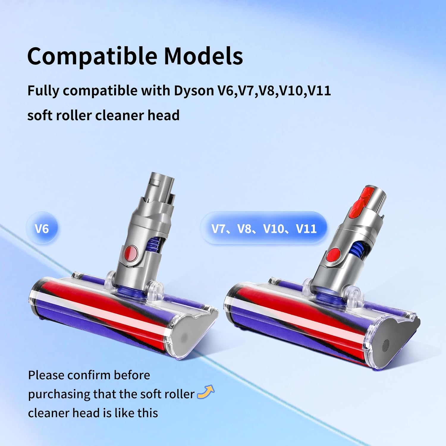 9 Pcs Soft Plush Strips Vacuum Replacement Kit Compatible with Dyson V6,V7,V8,V10,V11 Soft Roller Cleaner Head,Vacuum Attachment Replacement Parts for Home Cleaning