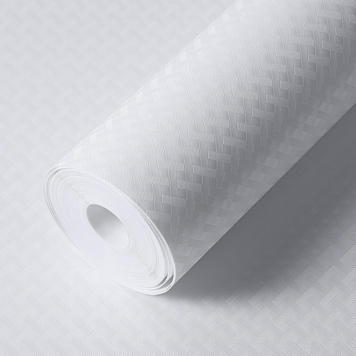 White Shelf Liner Kitchen Cabinet Liners Refrigerator Liners Waterproof & Oil-Proof Kitchen Cupboard Liner Drawer Mats EVA Material Non Adhesive Fridge Liner for Shelves 23.6 x 393.7 Inches
