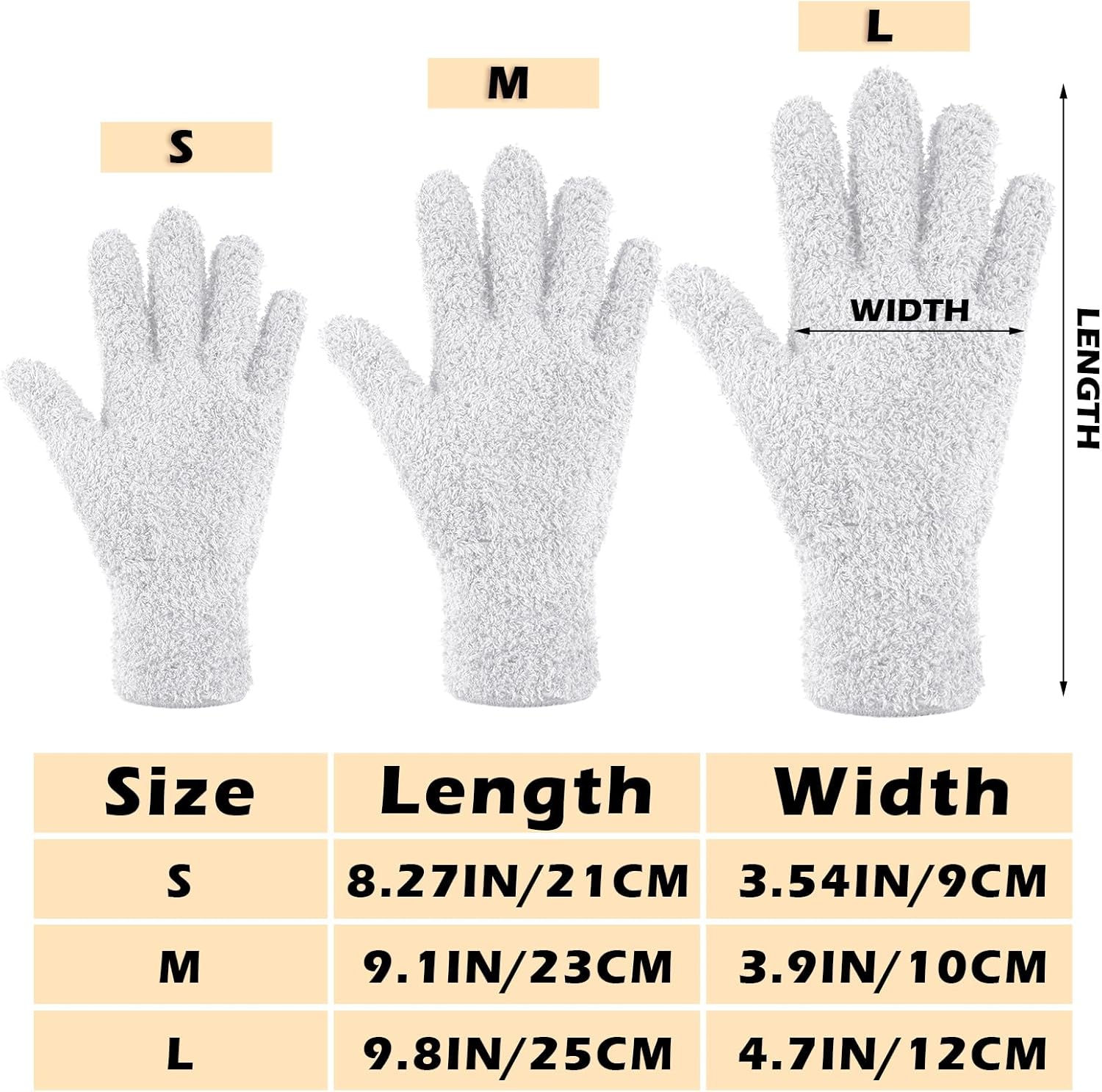 Patelai 3 Pairs Microfiber Plant Dusting Gloves Leaf Cleaning Gloves for Indoor Plants, Blinds, Furniture, House(Small,White)
