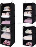 GRANNY SAYS 6-Shelf Hanging Organizer for Closet, Separable to 2 Pack 3-Shelf Hanging Shelves, Hanging Organizer for Bedroom, Black