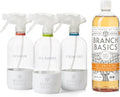 Branch Basics Cleaning Essentials Kit in Glass: All Purpose Cleaner and Bathroom Cleaner - Concentrate (33.8 Oz) + Glass Spray Bottles for Cleaning (16 Oz) Fragrance-Free