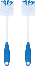 PHYEX 2 Pack Long Handle Bottle Scrubbing Brushes, Water Bottle Cleaner for Washing Glasswares, Wine Decanter, Hydro Flask Tumbler, Sinks, Food Jars