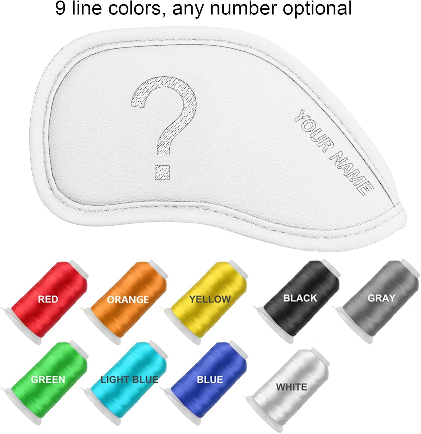 CRAFTSMAN GOLF 12pcs or 1pc Thick Synthetic Leather Golf Iron Head Covers Set Headcover Fit All Brands Callaway Ping Taylormade Cobra Etc. Also Custom Name